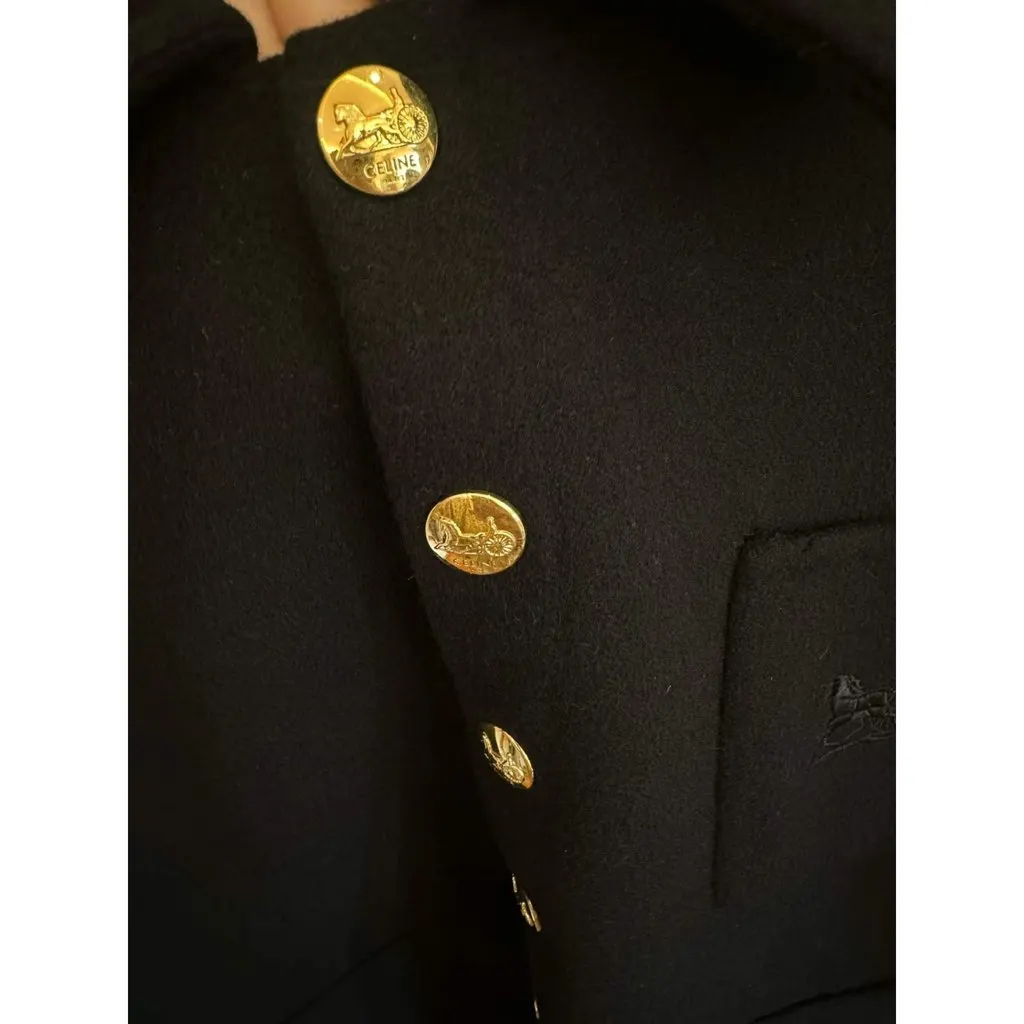 Celine Black Cashmere Coat Black Cashmere Very good - Inside View