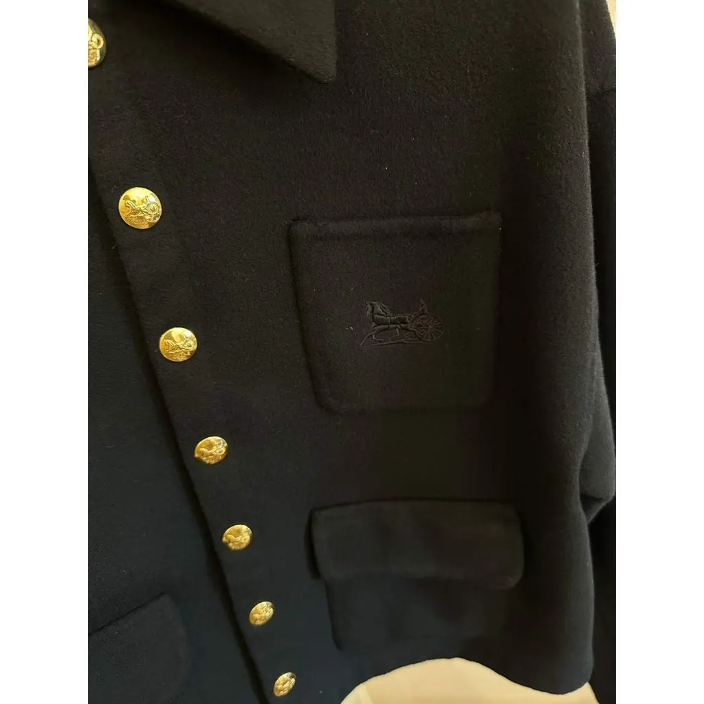 Celine Black Cashmere Coat Black Cashmere Very good - Model View