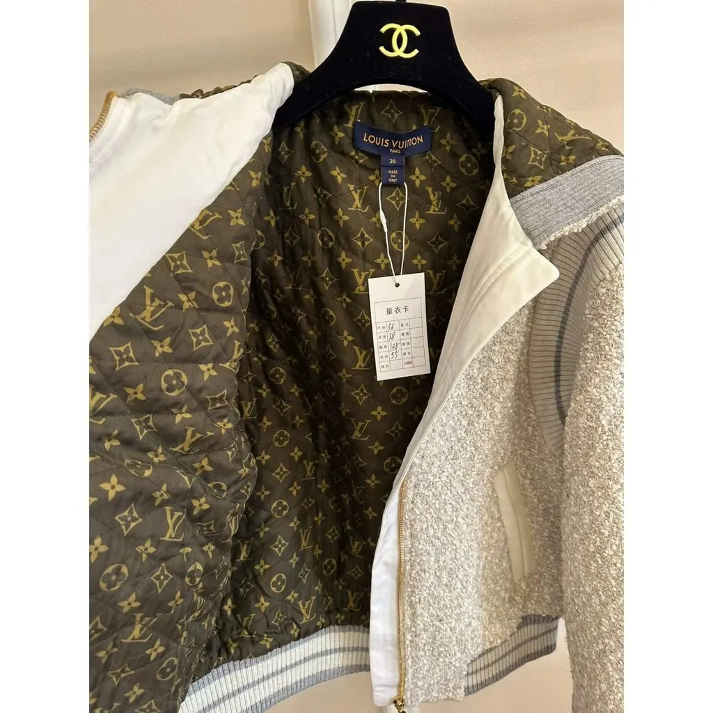 Louis Vuitton Tweed Coat MultiColor Tweed Very good - Inside View