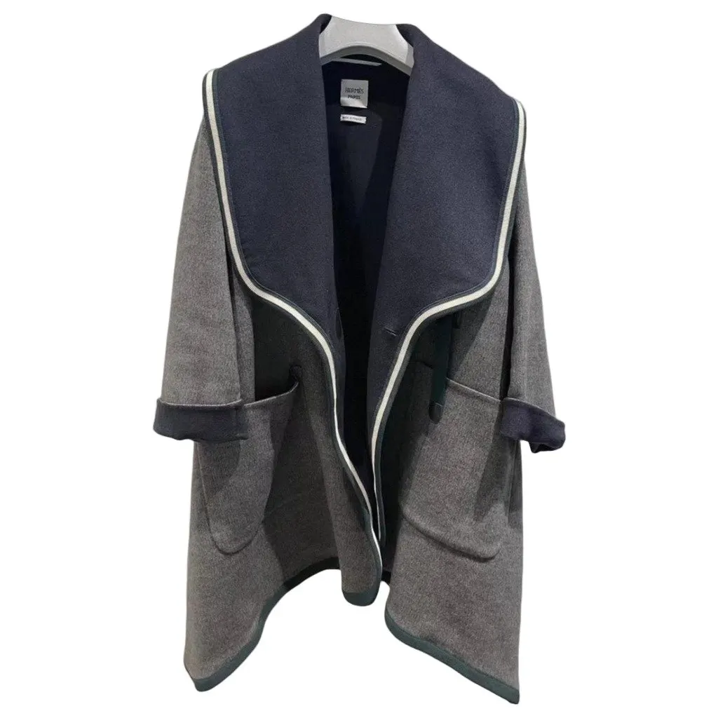 Hermes Cashmere Coat MultiColor Cashmere Very good - Front View