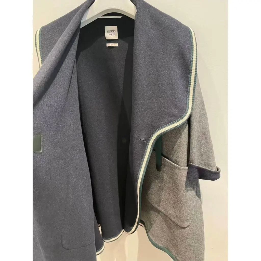Hermes Cashmere Coat MultiColor Cashmere Very good - Inside View