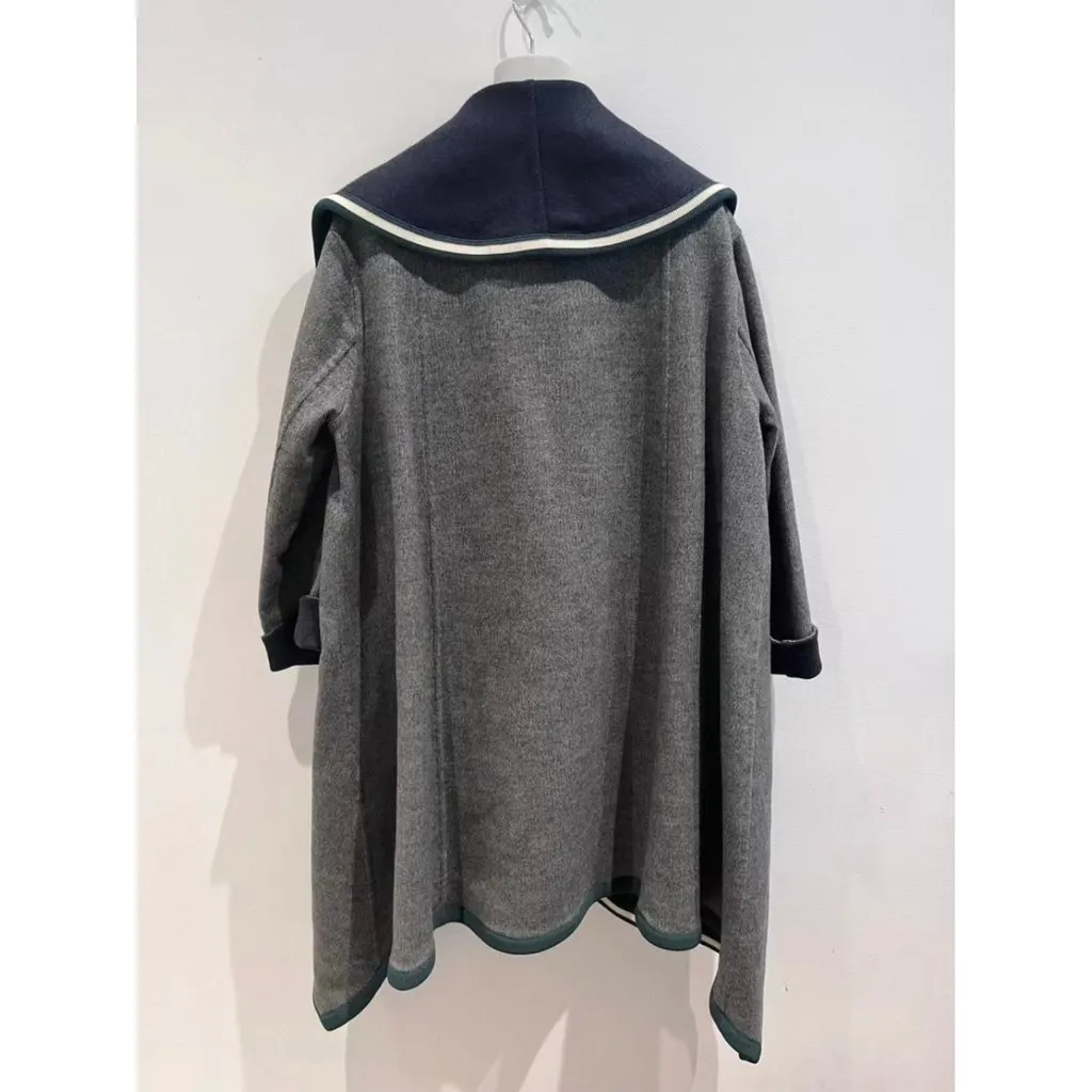 Hermes Cashmere Coat MultiColor Cashmere Very good - Model View