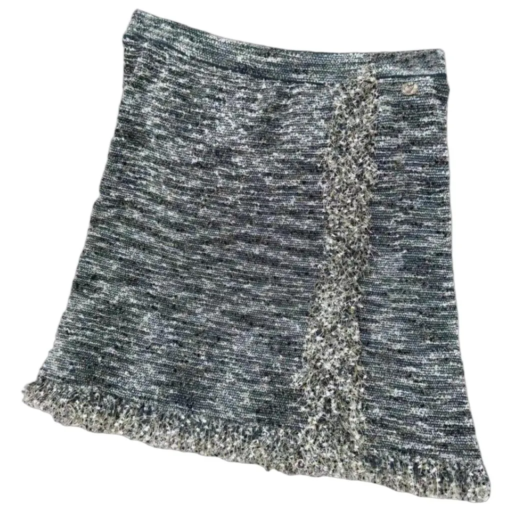 Chanel Tweed Skirt MultiColor Tweed Very good - Front View