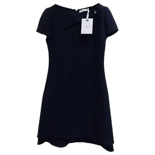Dior Black Wool Dress Black Wool Never worn, with tag - Front View