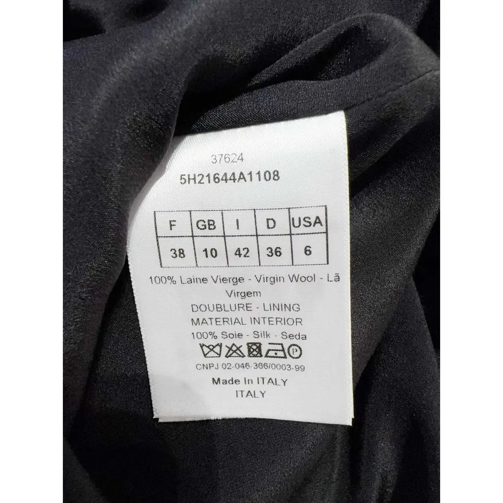 Dior Black Wool Dress Black Wool Never worn, with tag - Inside View