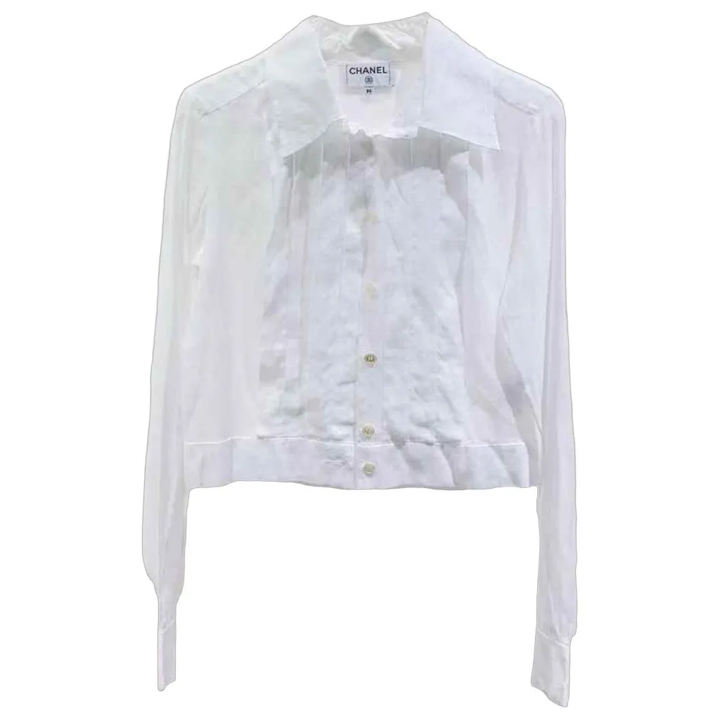 Chanel White Cotton Top White Cotton Very good - Front View