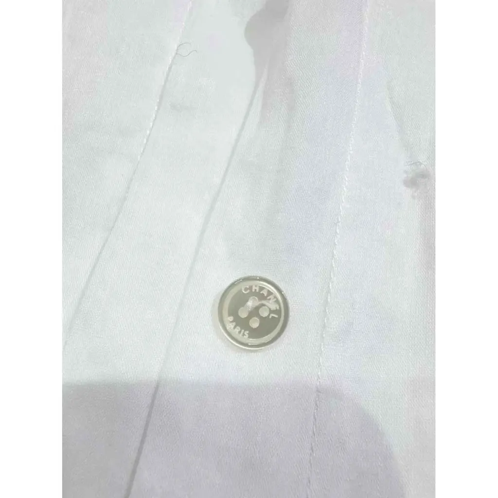 Chanel White Cotton Top White Cotton Very good - Model View