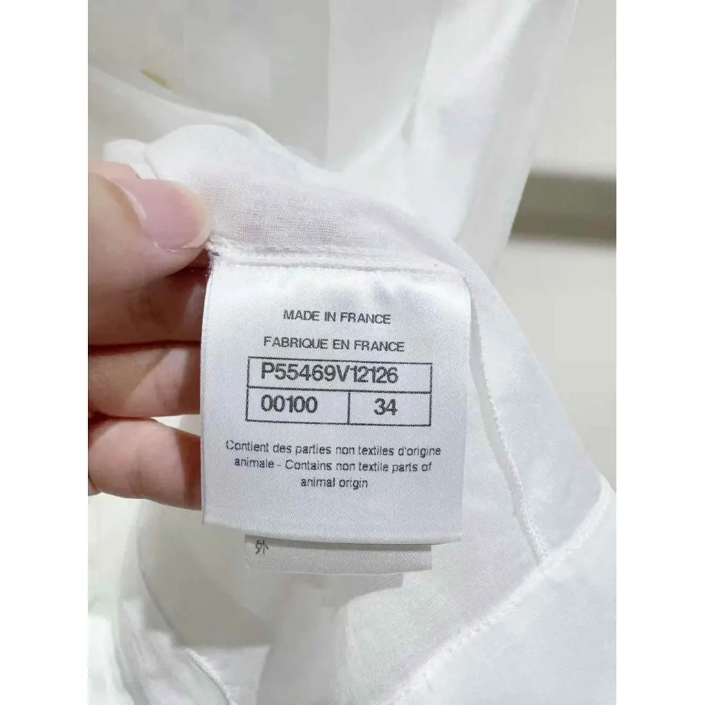 Chanel White Cotton Top White Cotton Very good - Box View