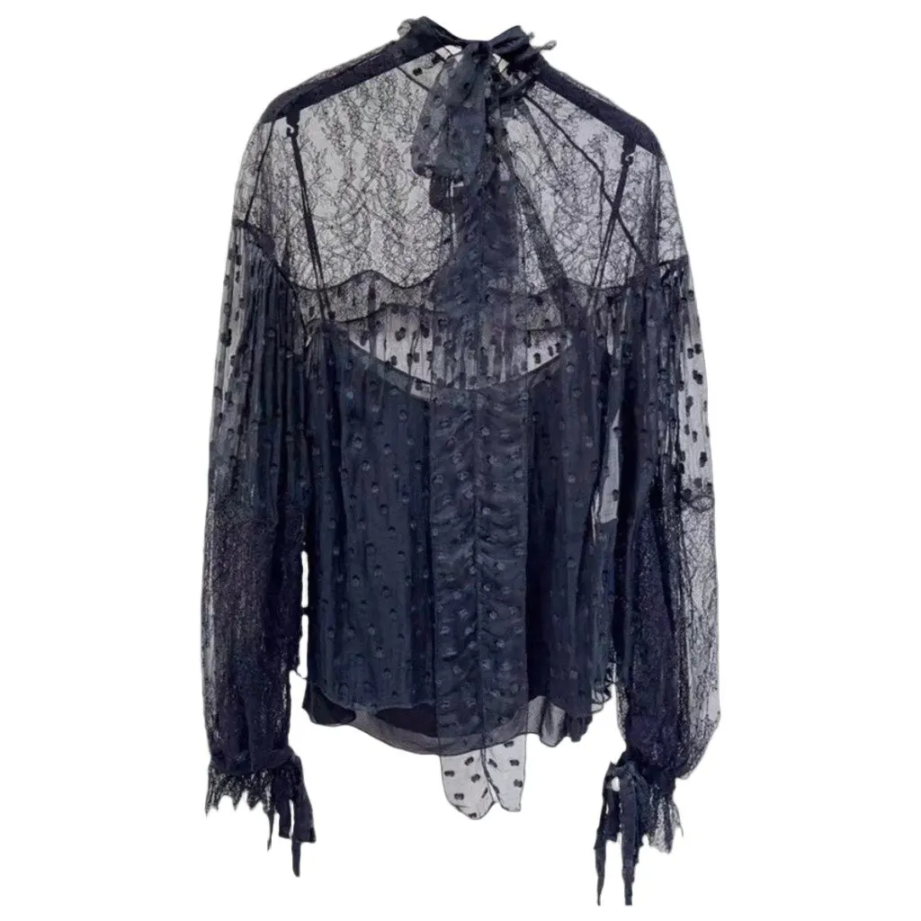 Dior J'adore Dior Black Silk Top Black Silk Never worn, with tag - Front View