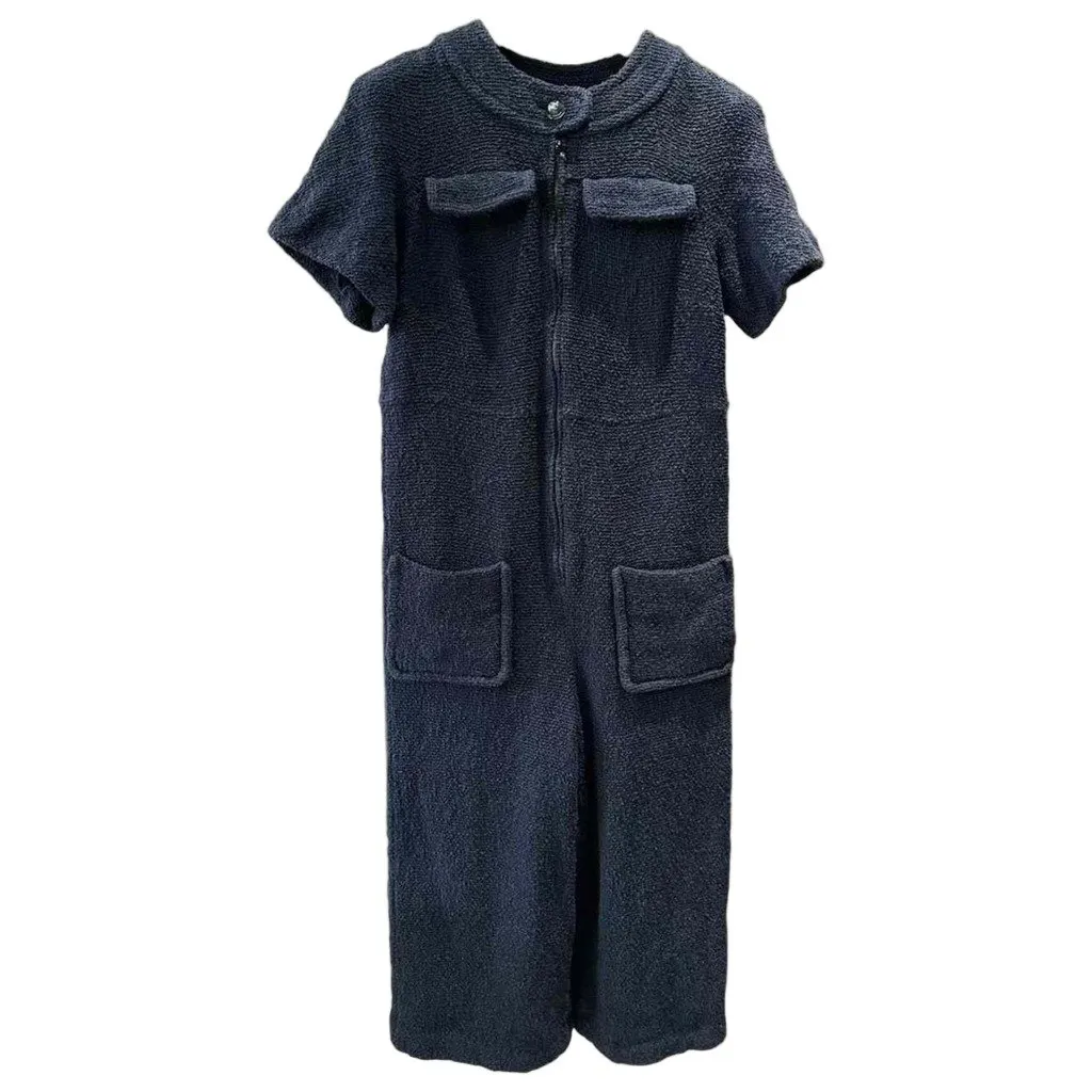 Chanel Navy Cotton Jumpsuit Navy Cotton Very good - Front View