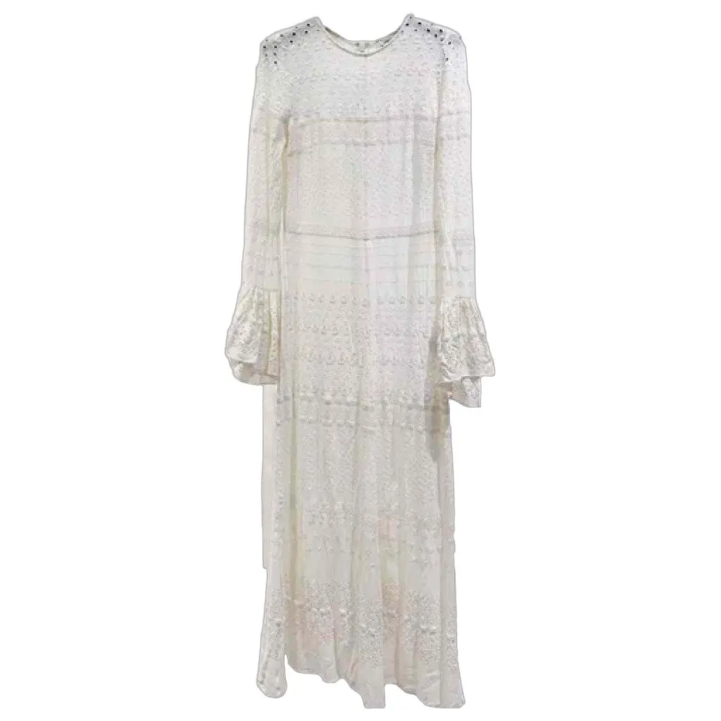 Saint Laurent White Cotton Dress White Cotton Very good - Front View