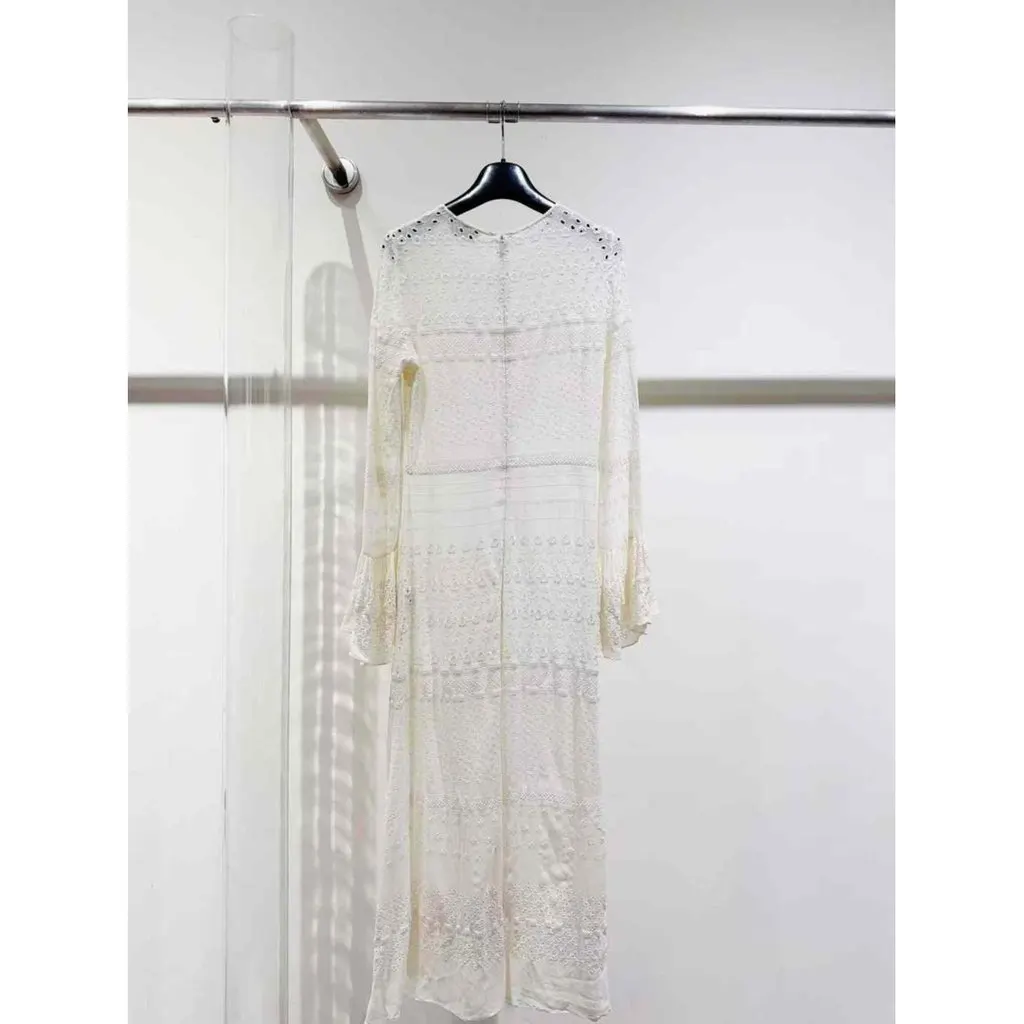 Saint Laurent White Cotton Dress White Cotton Very good - Back View