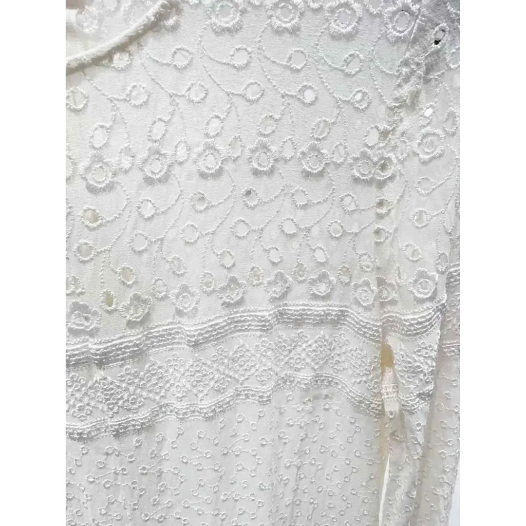 Saint Laurent White Cotton Dress White Cotton Very good - Model View