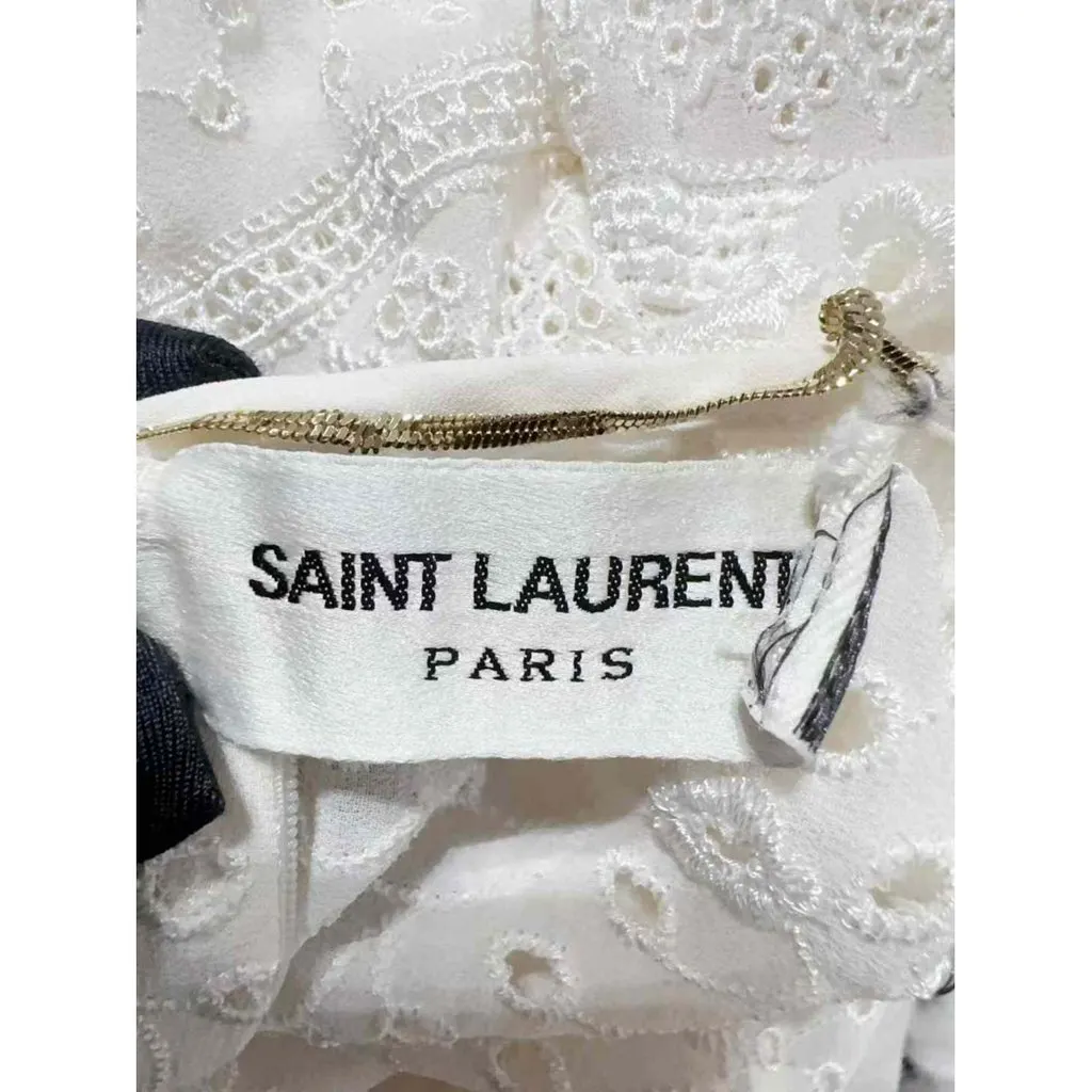 Saint Laurent White Cotton Dress White Cotton Very good - Box View