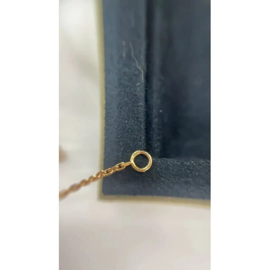 Van Cleef & Arpels Lucky Alhambra White Yellow Gold Necklace White Lace Very good - Back View