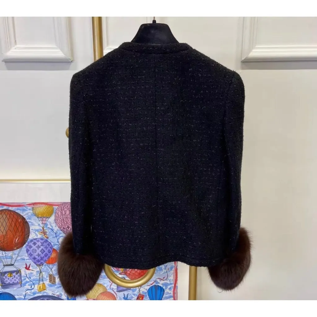Saint Laurent Black Wool Jacket Black Wool Very good - Back View
