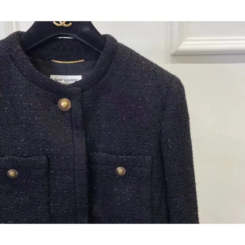 Saint Laurent Black Wool Jacket Black Wool Very good - Inside View