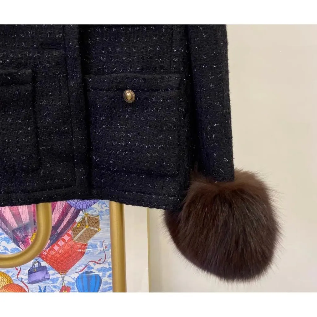 Saint Laurent Black Wool Jacket Black Wool Very good - Model View
