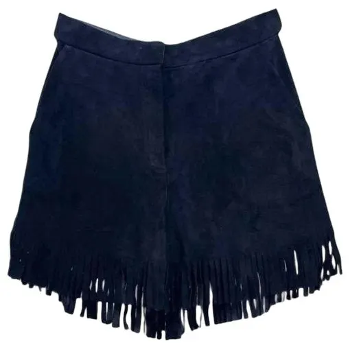 Dior Black Leather Shorts Black Leather Very good - Front View