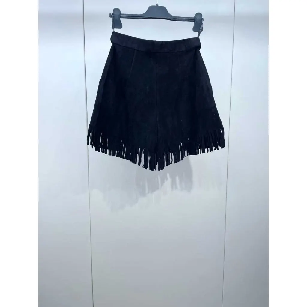 Dior Black Leather Shorts Black Leather Very good - Back View