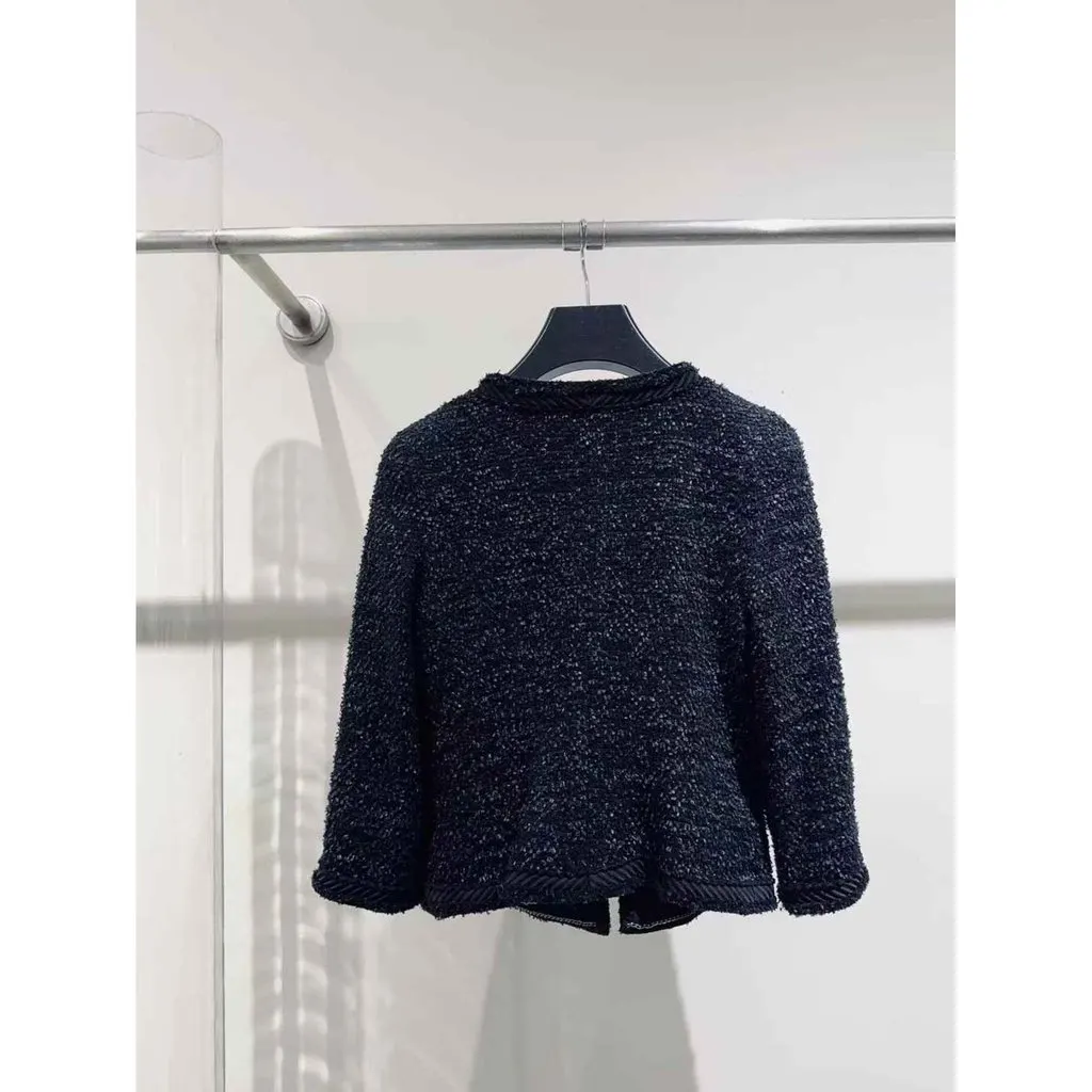 Chanel La Petite Veste Noire Black Wool Jacket Black Wool Very good - Back View