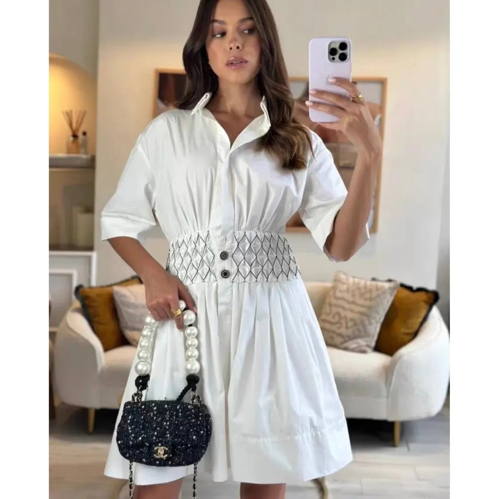Chanel Cotton Dress MultiColor Cotton Very good - Model View