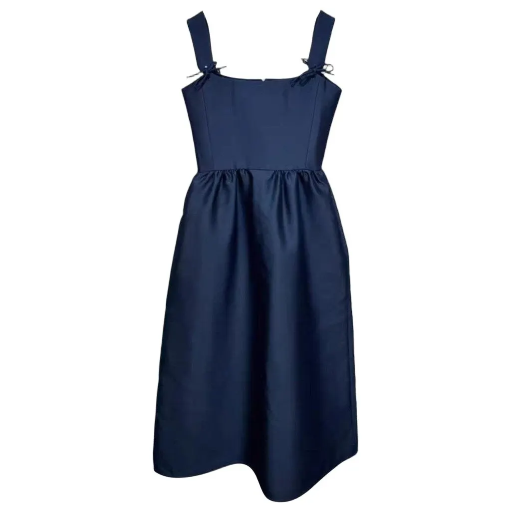 Dior Navy Wool Dress Navy Wool Very good - Front View