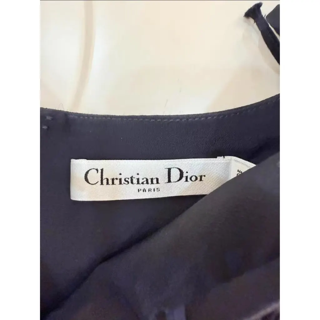 Dior Navy Wool Dress Navy Wool Very good - Inside View