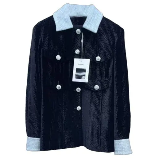 Chanel La Petite Veste Noire Velvet Jacket MultiColor Velvet Never worn, with tag - Front View