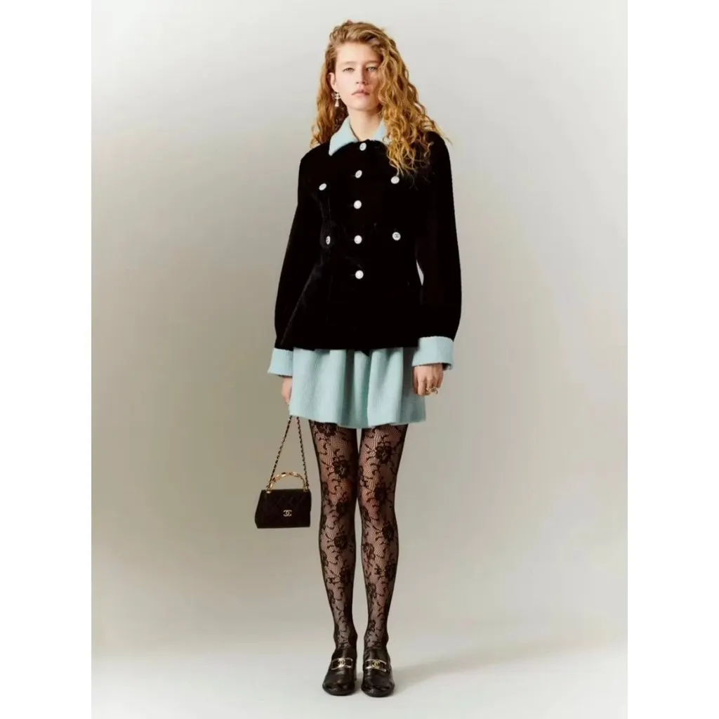Chanel La Petite Veste Noire Velvet Jacket MultiColor Velvet Never worn, with tag - Model View