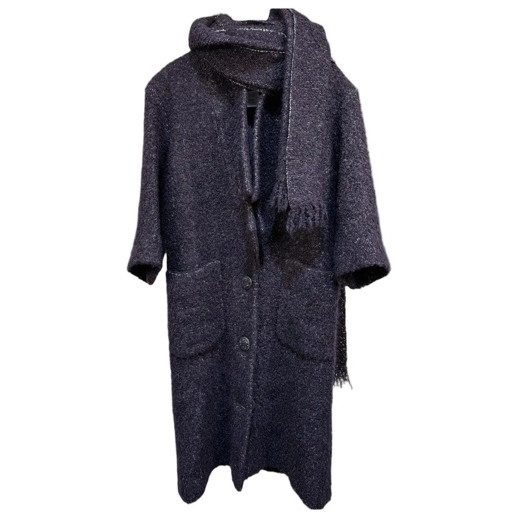 Chanel Purple Wool Coat Purple Wool Very good - Front View