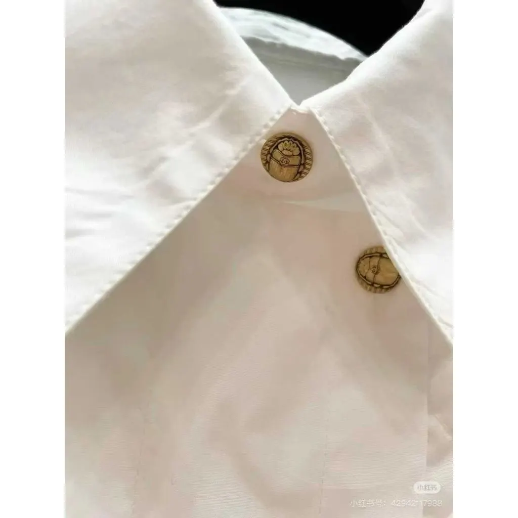 Chanel White Cotton Top White Cotton Very good - Model View