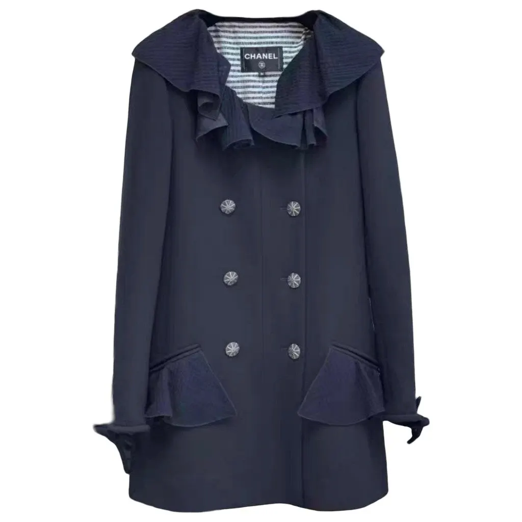 Chanel Wool Coat MultiColor Wool Very good - Front View