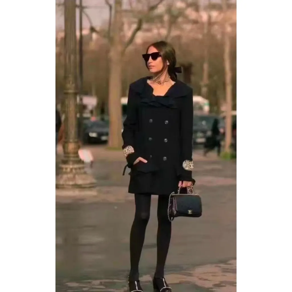 Chanel Wool Coat MultiColor Wool Very good - Inside View