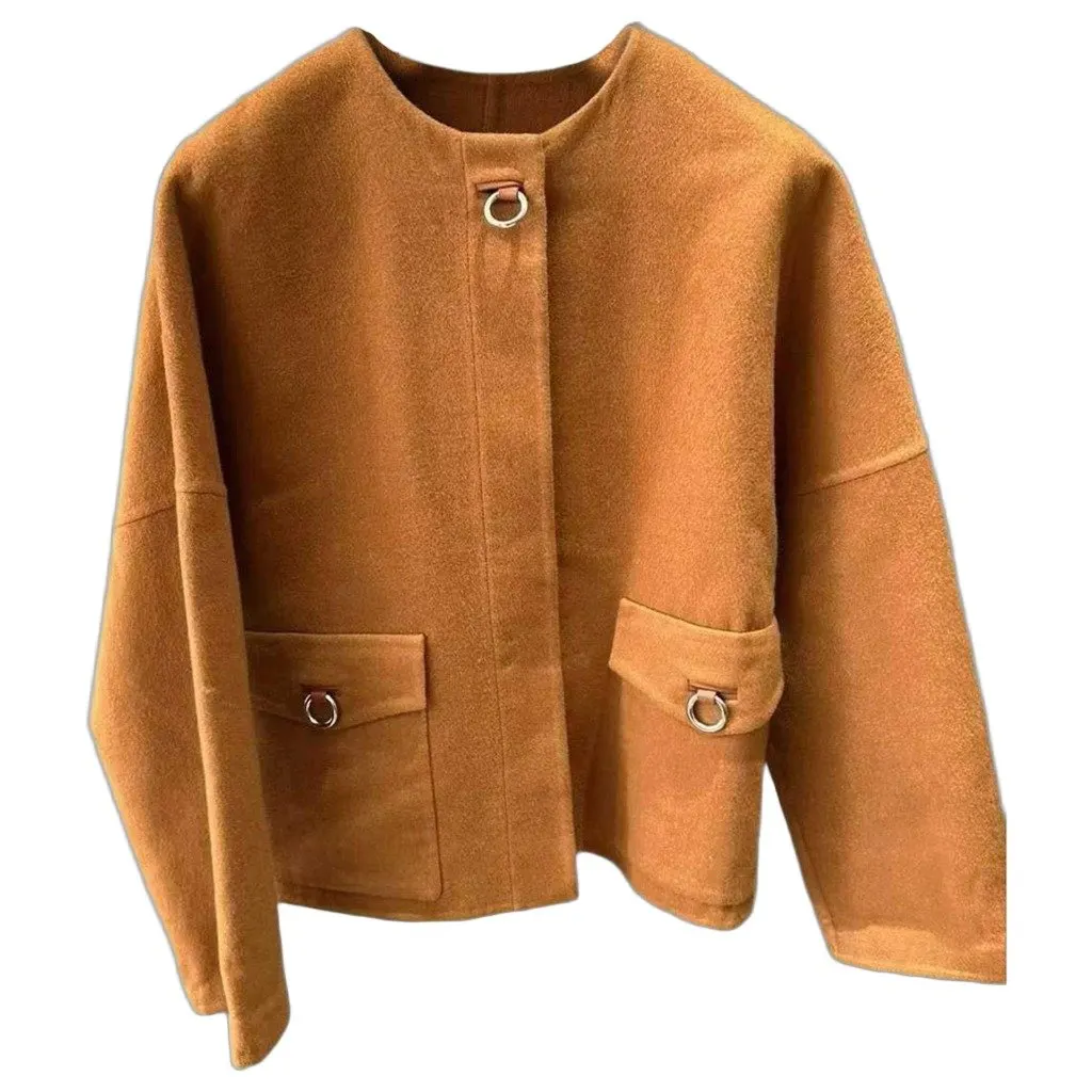 Hermès Orange Cashmere Coat Orange Cashmere Very good - Front View