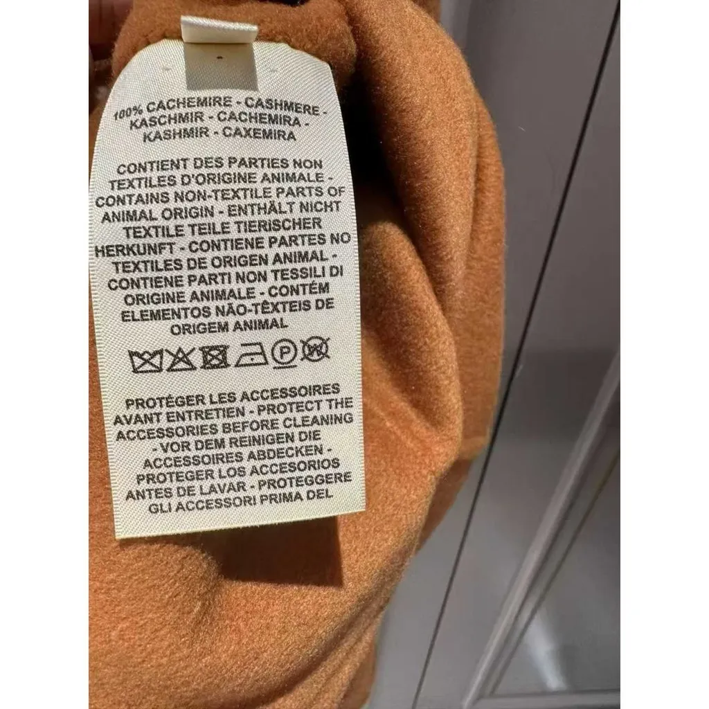 Hermès Orange Cashmere Coat Orange Cashmere Very good - Inside View