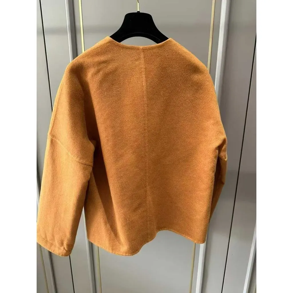 Hermès Orange Cashmere Coat Orange Cashmere Very good - Box View