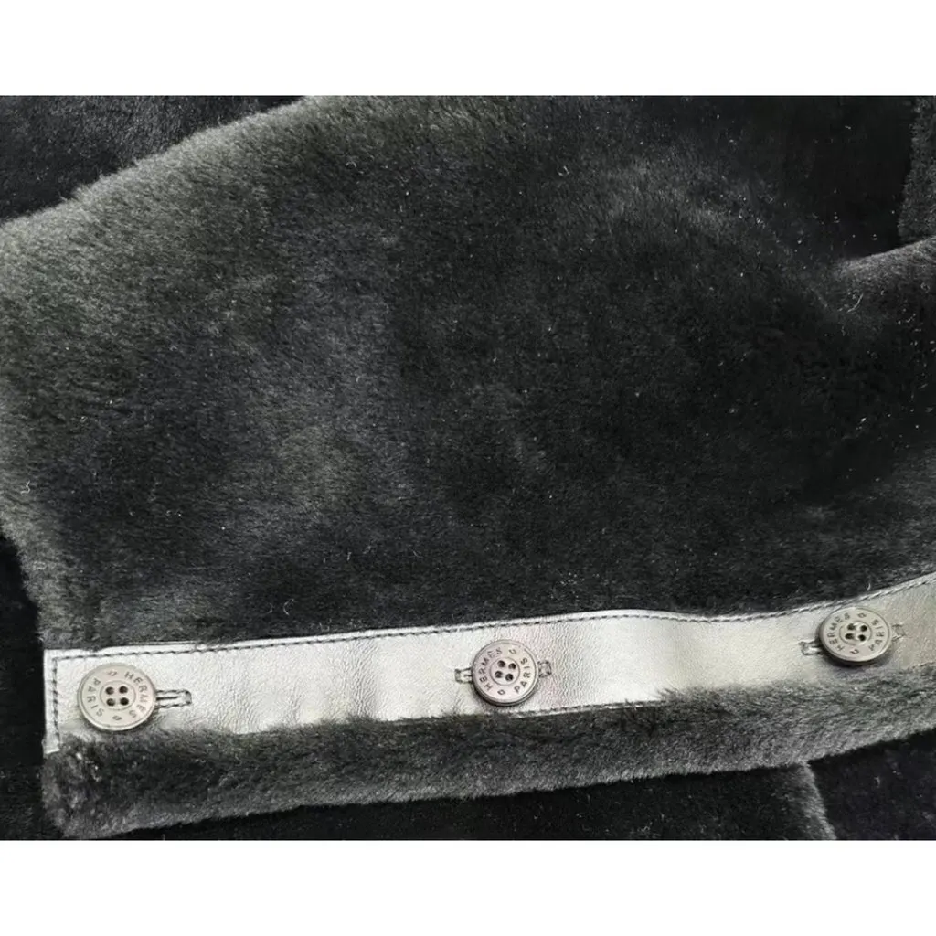 Hermes Black Shearling Coat Black Shearling Never worn, with tag - Box View