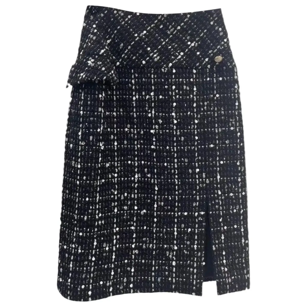 Chanel Tweed Skirt MultiColor Tweed Very good - Front View