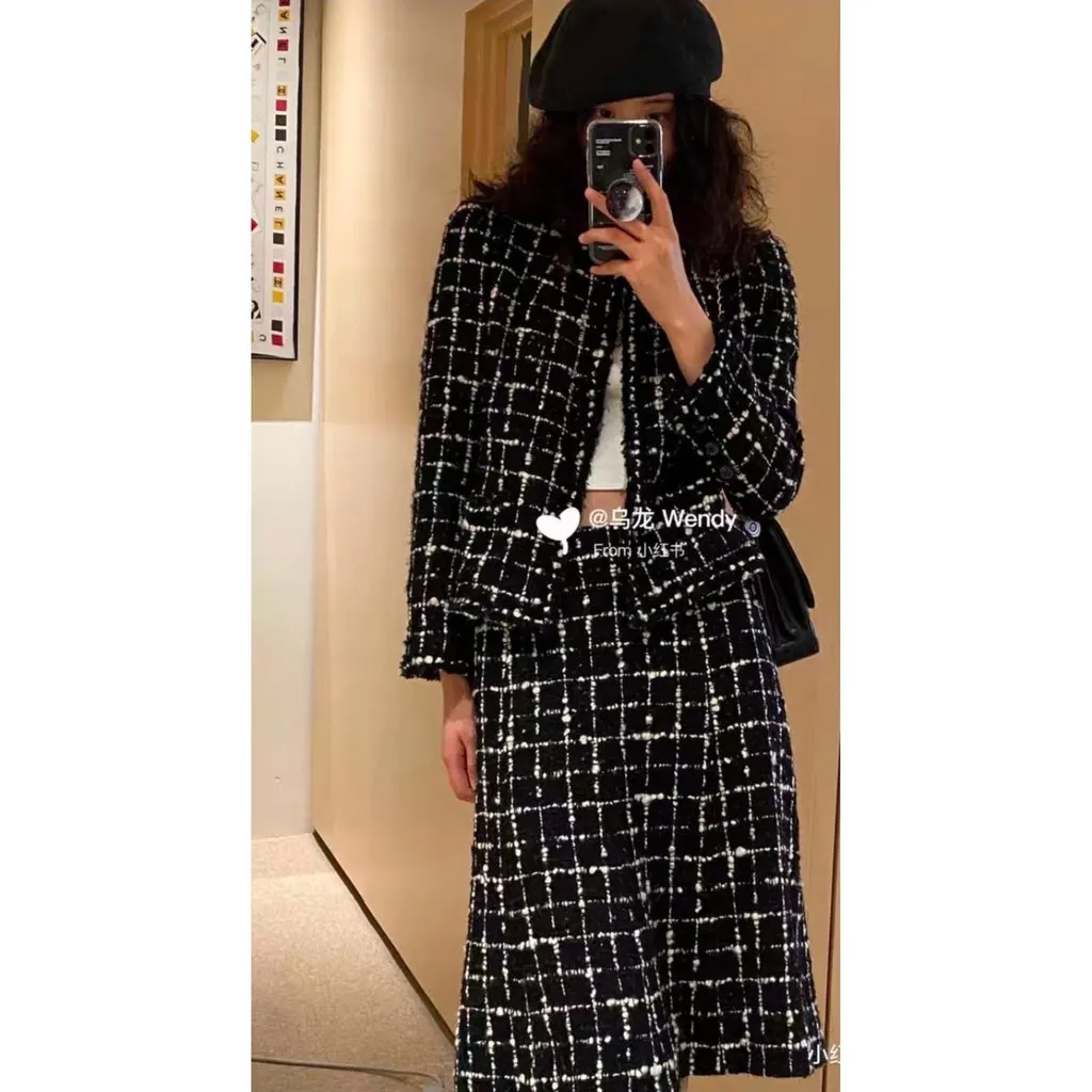 Chanel Tweed Skirt MultiColor Tweed Very good - Box View