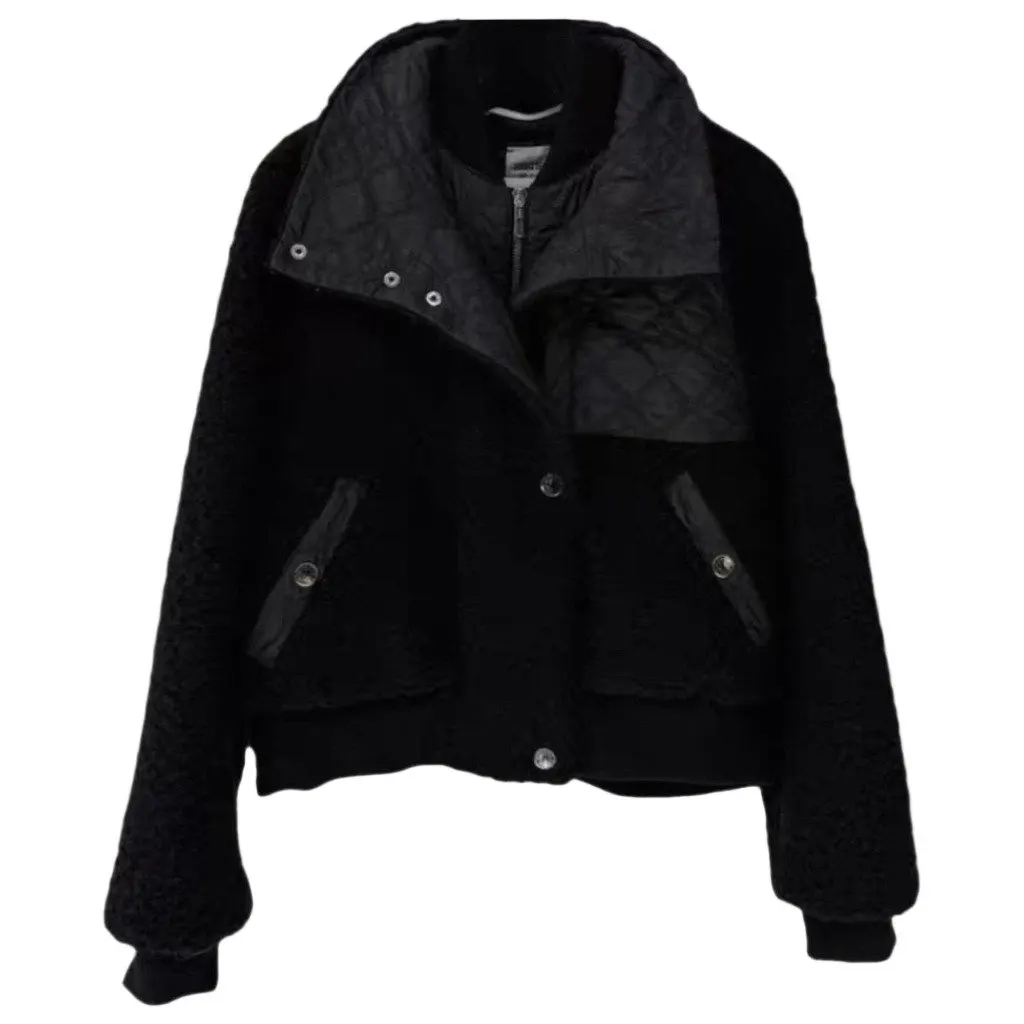 Hermes Black Wool Coat Black Wool Very good - Front View