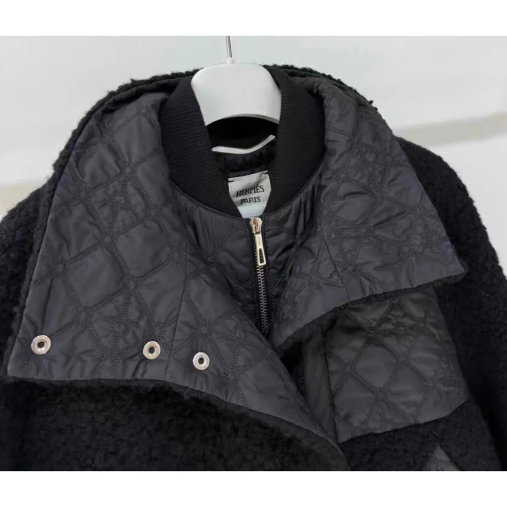 Hermes Black Wool Coat Black Wool Very good - Back View