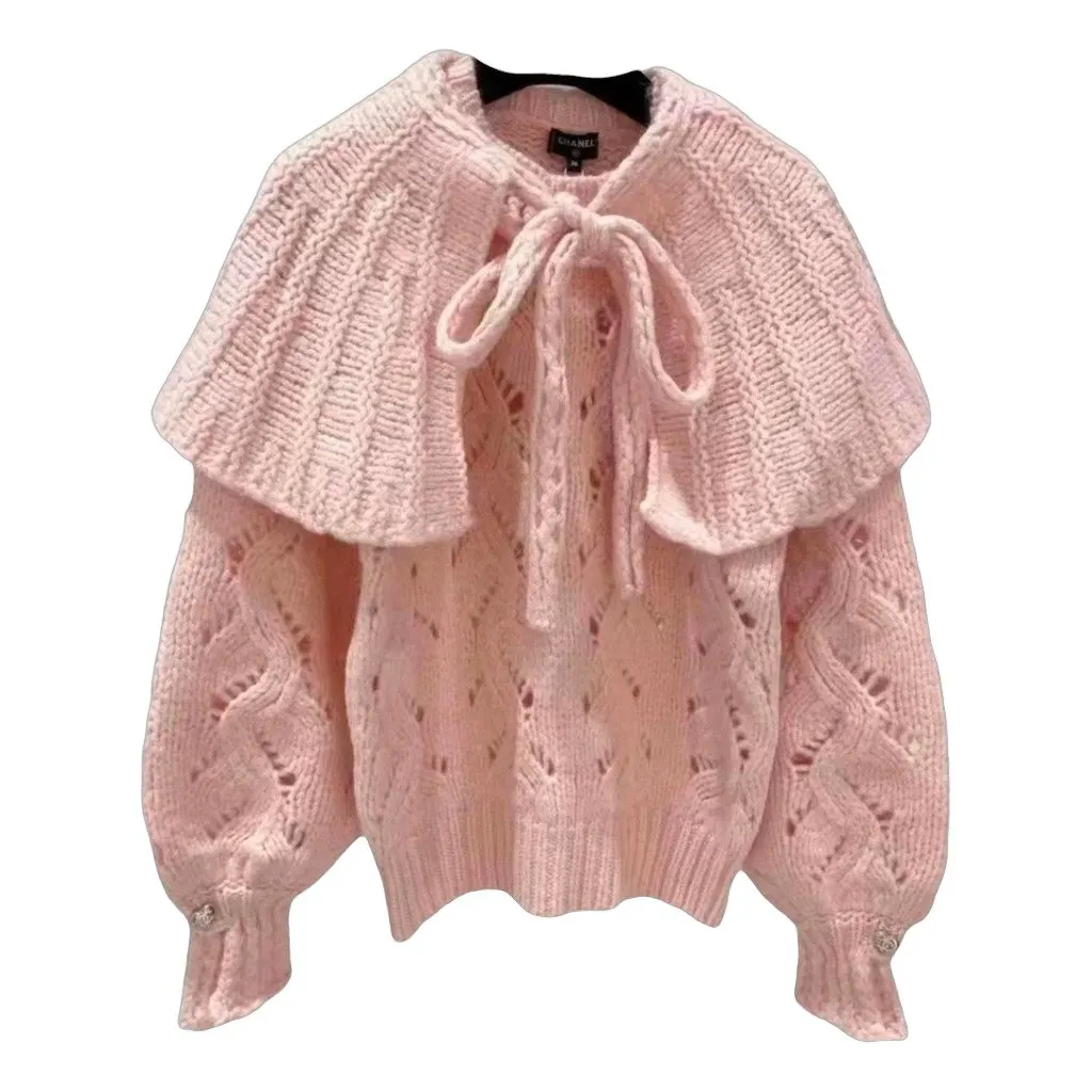 Chanel Pink Wool Knitwear Pink Wool Very good - Front View