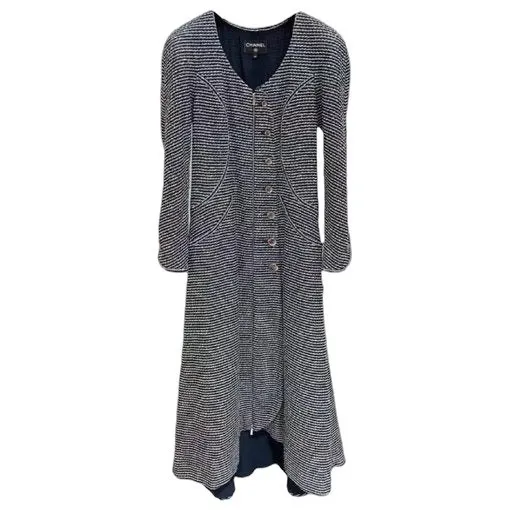 Chanel Tweed Coat MultiColor Tweed Very good - Front View