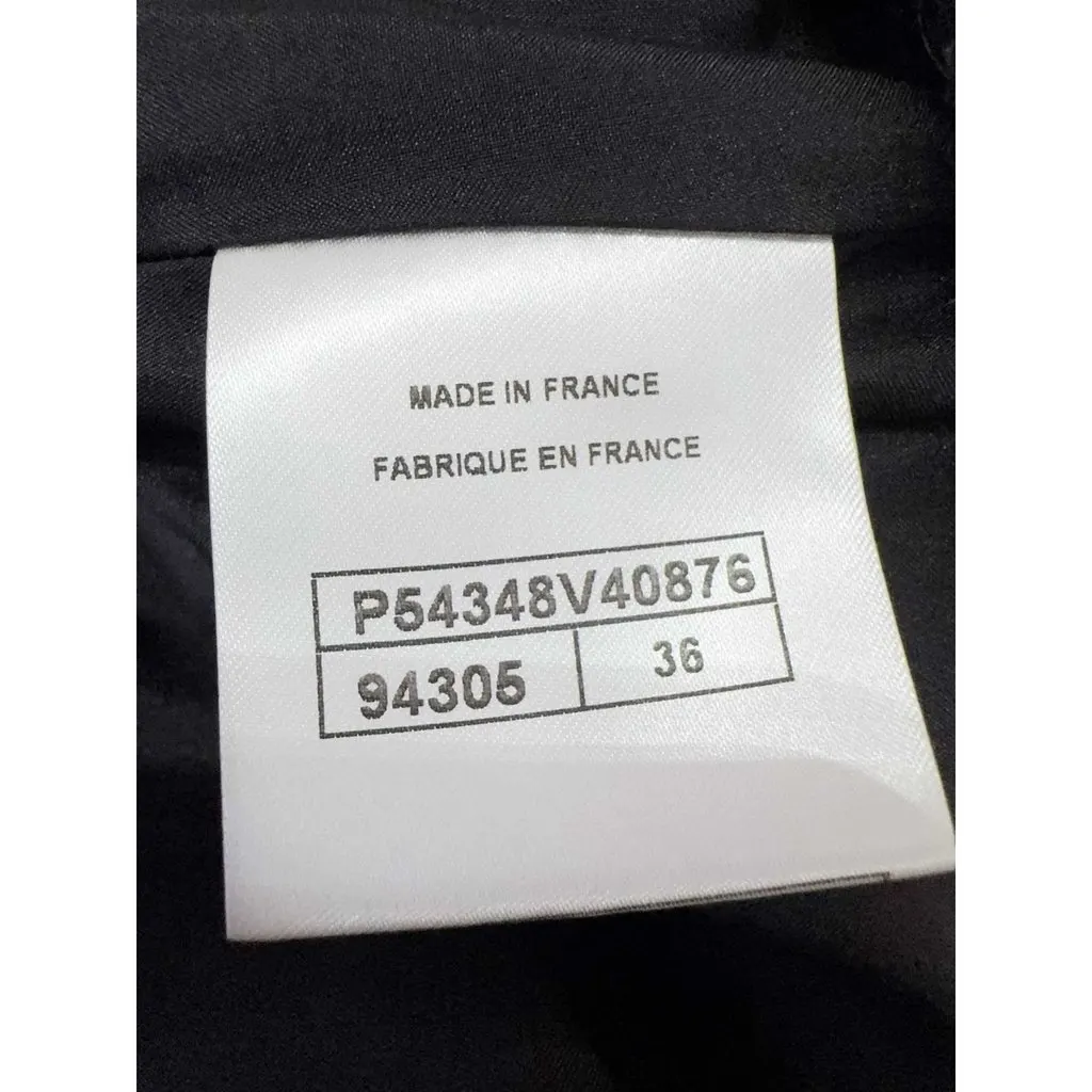 Chanel Black Wool Skirt Black Wool Never worn, with tag - Inside View