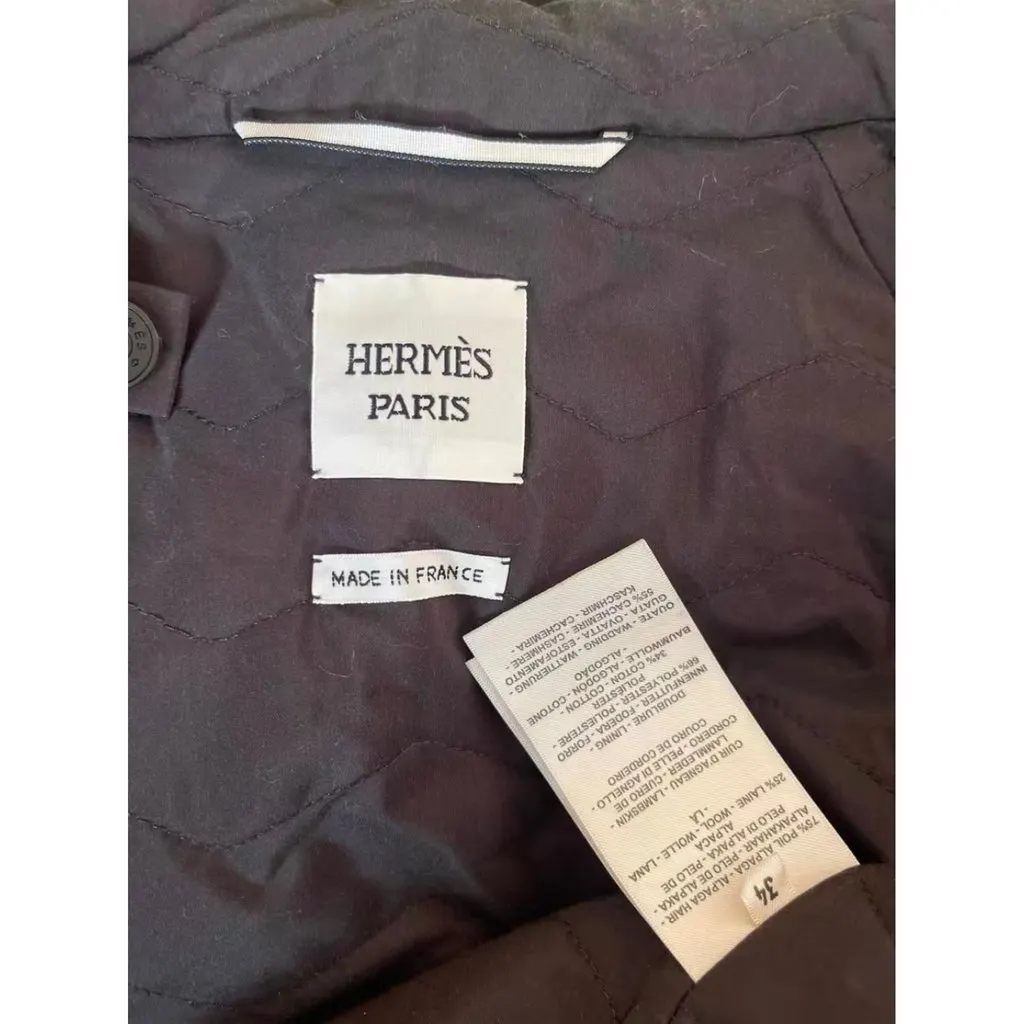 Hermes Wool Coat MultiColor Wool Very good - Model View