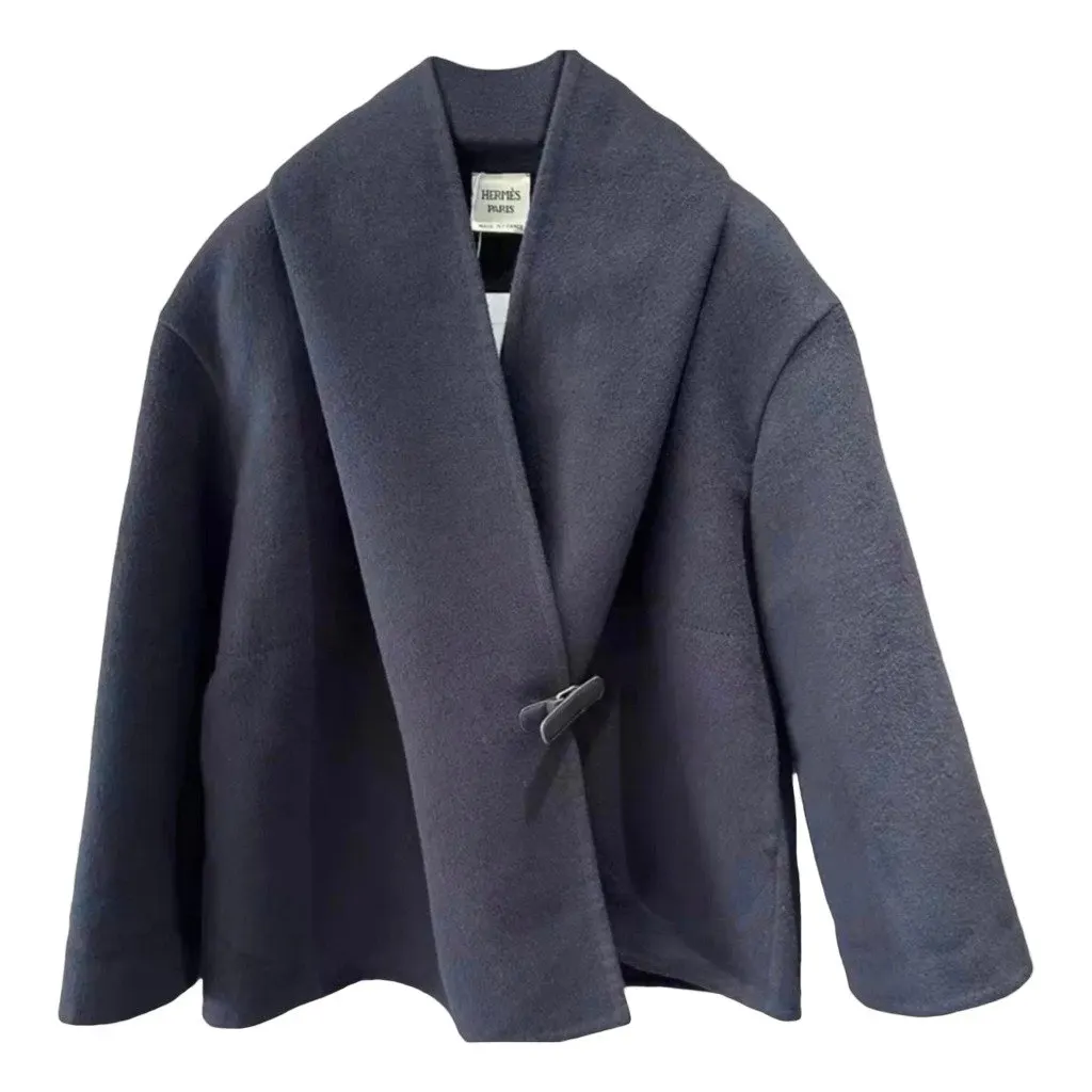 Hermes Cashmere Coat MultiColor Cashmere Very good - Front View
