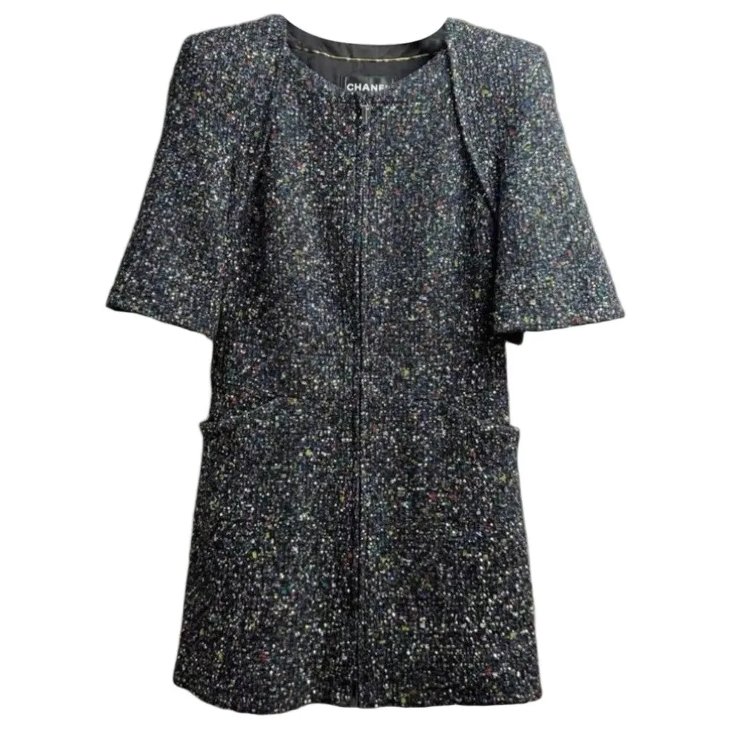 Chanel Tweed Dress MultiColor Tweed Very good - Front View