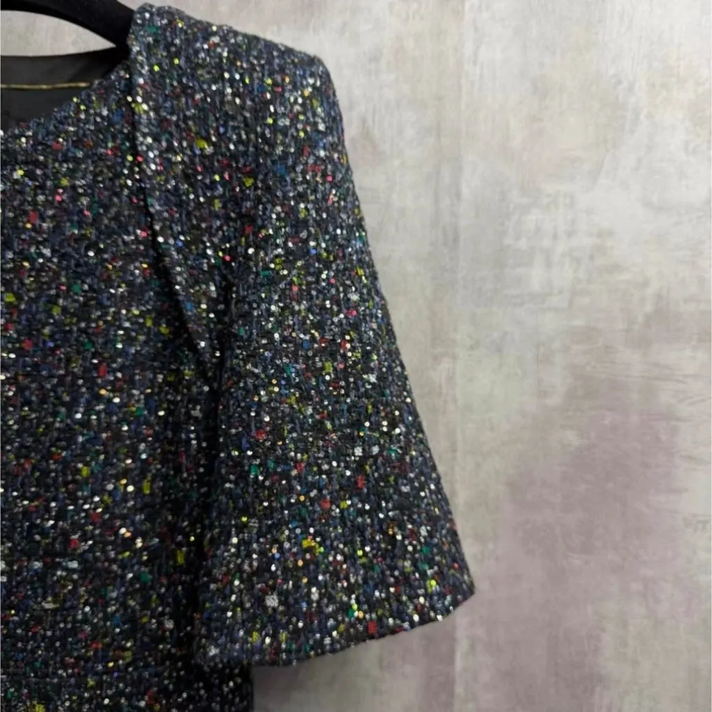 Chanel Tweed Dress MultiColor Tweed Very good - Model View