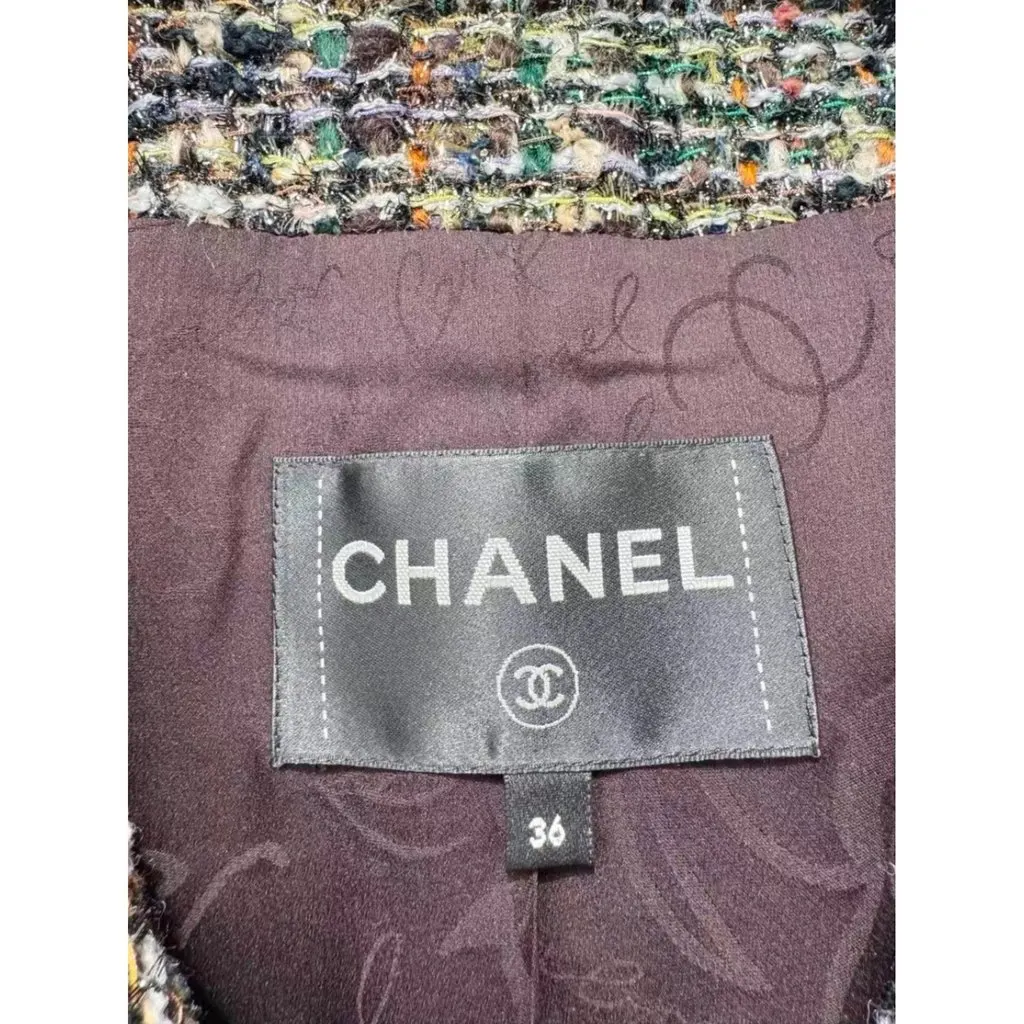 Chanel La Petite Veste Noire Tweed Jacket MultiColor Tweed Very good - Inside View